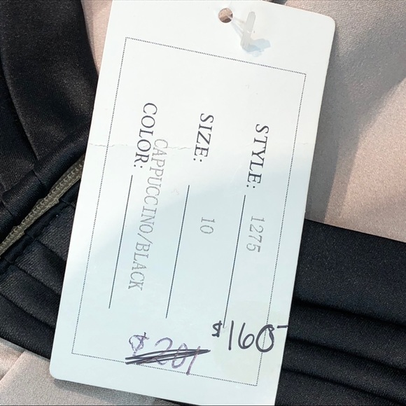 One Side Shoulder Cappuccino and Black Cocktail Dress by Allure Bridal - Picture 12 of 12